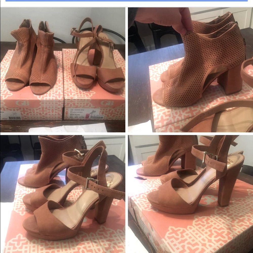 2pairs of Gianni Bini. Never worn. One pictured on the left 7.5 the other is a 8